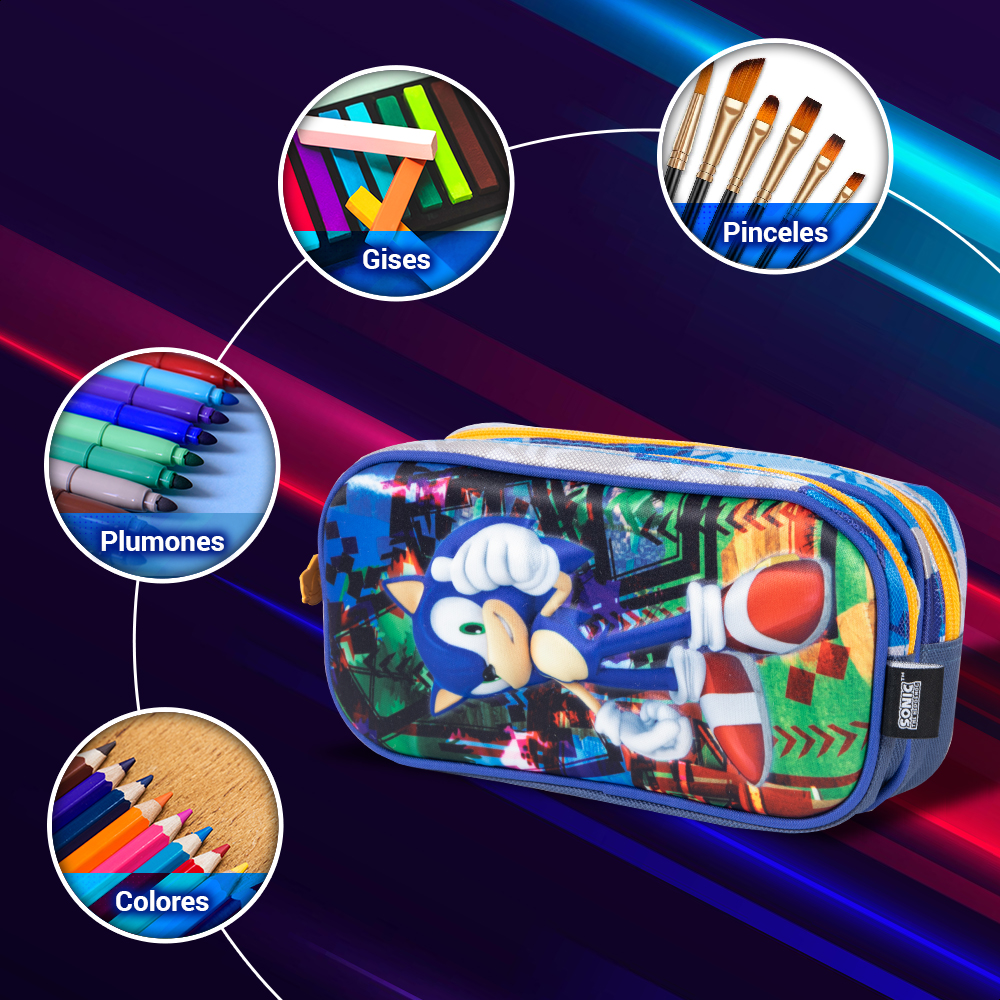 Kit Escolar Sonic 3 En 1 Edit Primaria Colección Ring Power