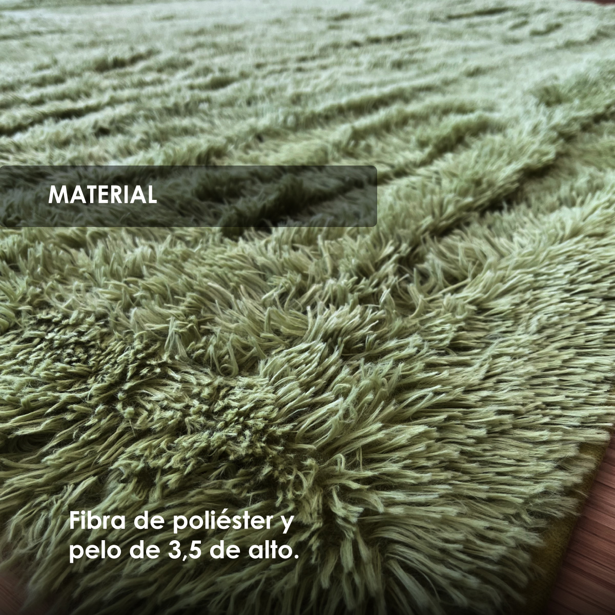 Tapete Sala Tipo Shag 200x160cm Pelo Largo Suave Verde