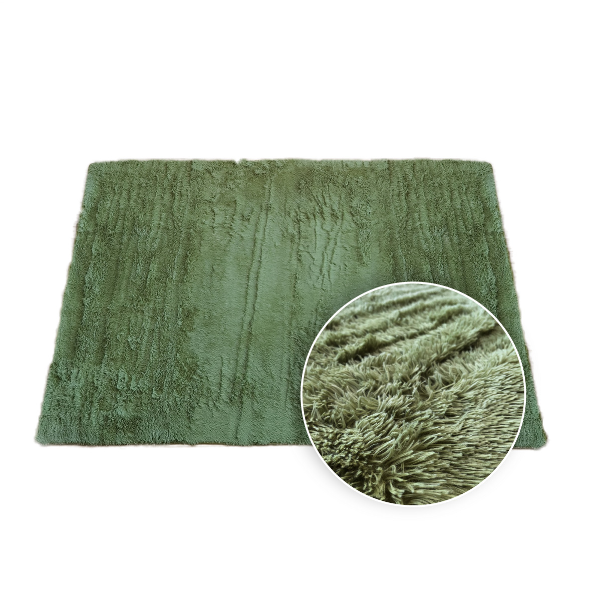 Tapete Sala Tipo Shag 200x160cm Pelo Largo Suave Verde
