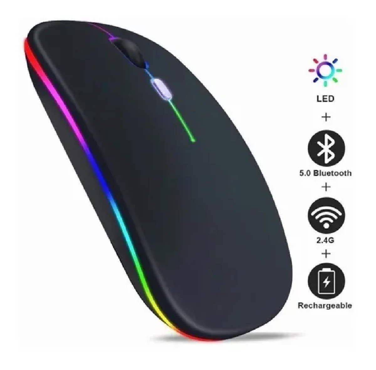 Mouse Inalámbrico Silencioso Bluetooth Recargable