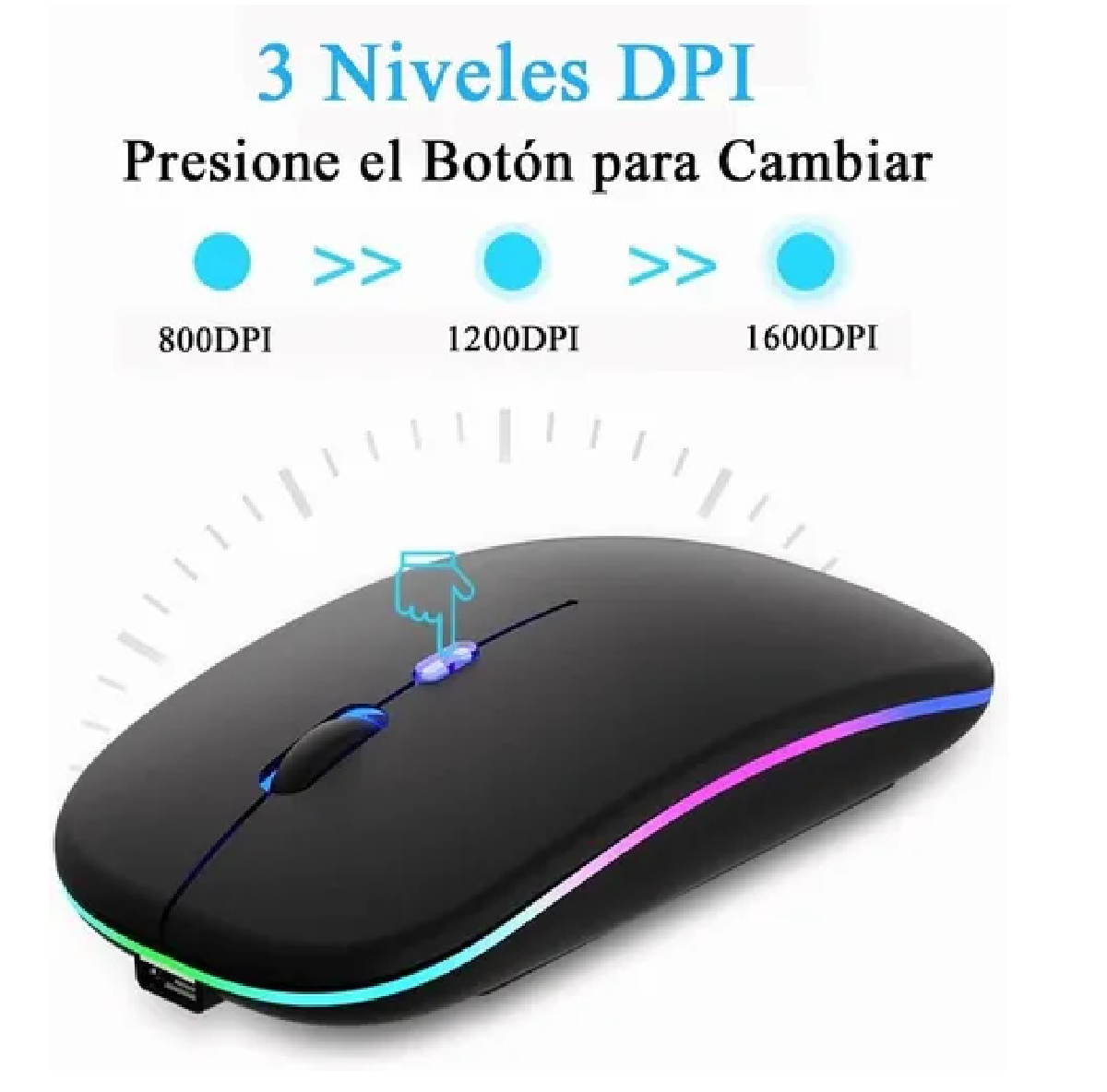 Mouse Inalámbrico Silencioso Bluetooth Recargable