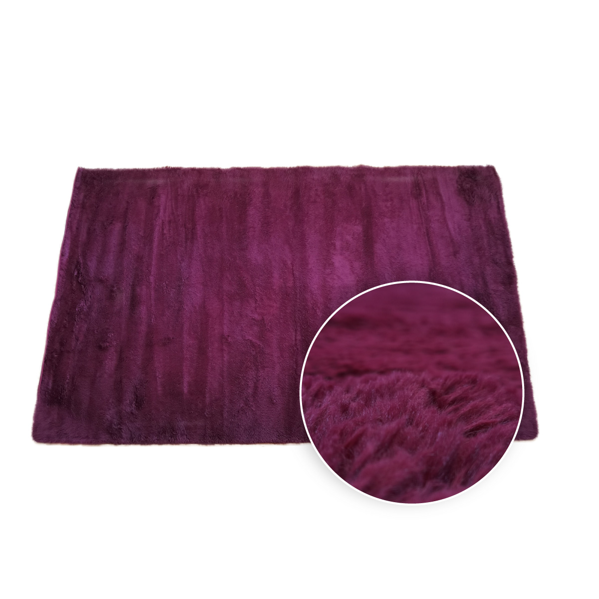 Tapete Sala Tipo Shag 200x160cm Pelo Largo Suave Uva 