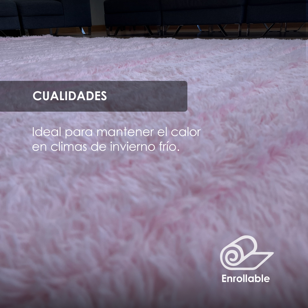 Tapete Sala Tipo Shag 200x160cm Pelo Largo Suave Rosa