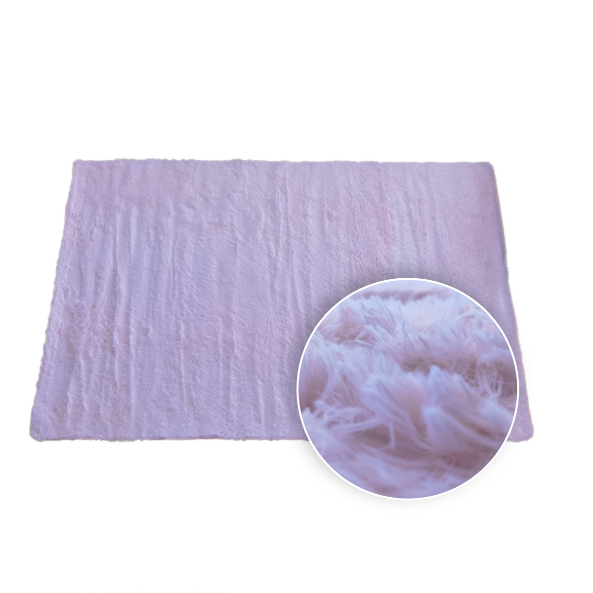 Tapete Sala Tipo Shag 200x160cm Pelo Largo Suave Rosa