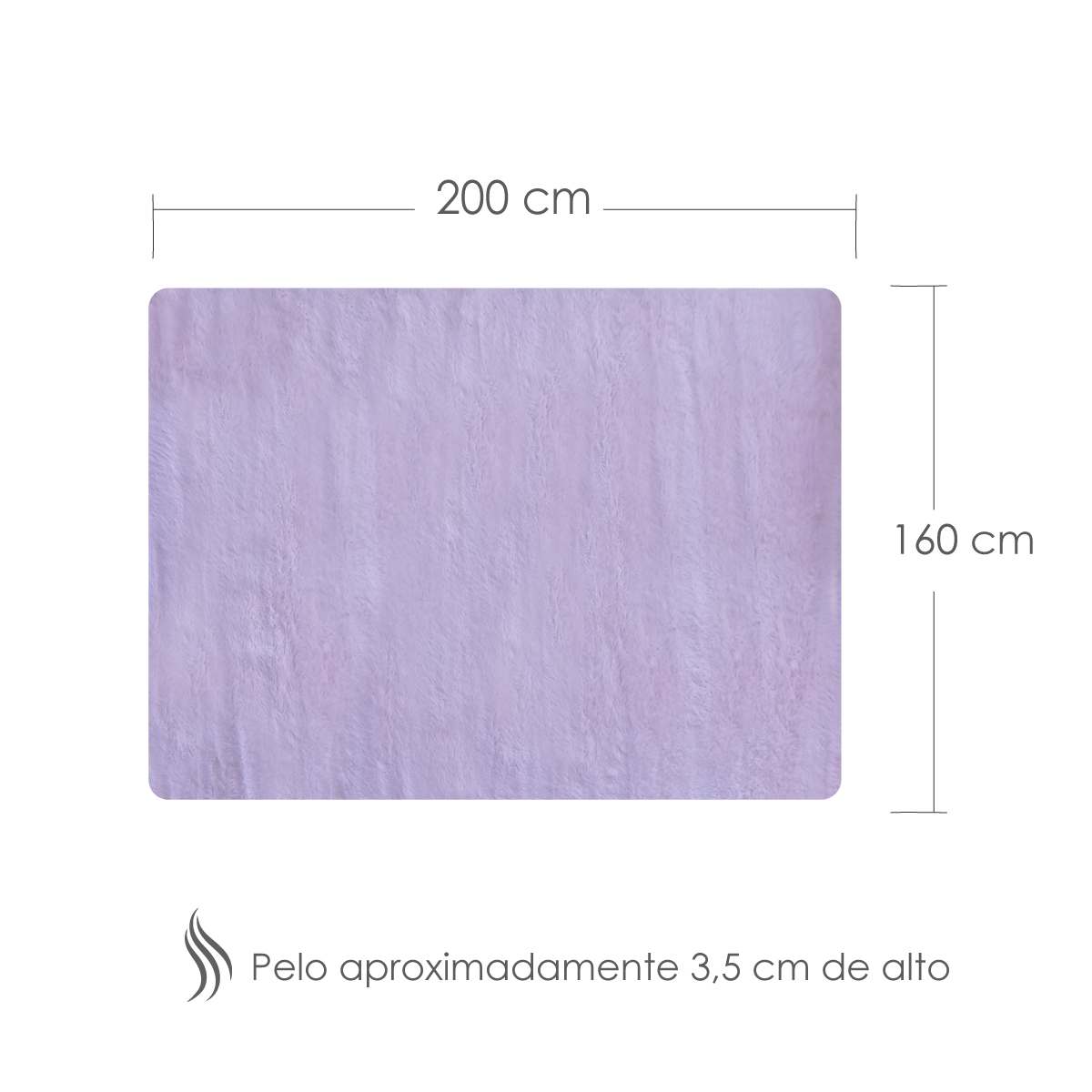 Tapete Sala Tipo Shag 200x160cm Pelo Largo Suave Rosa