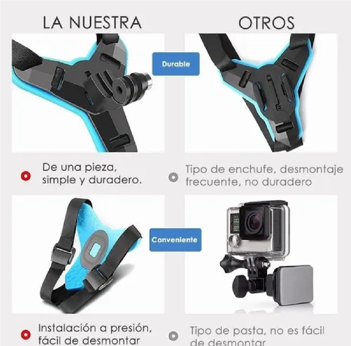 Montura De Casco Gopro Hero 9 /8/7/6/5/4/3 Para Moto Azul