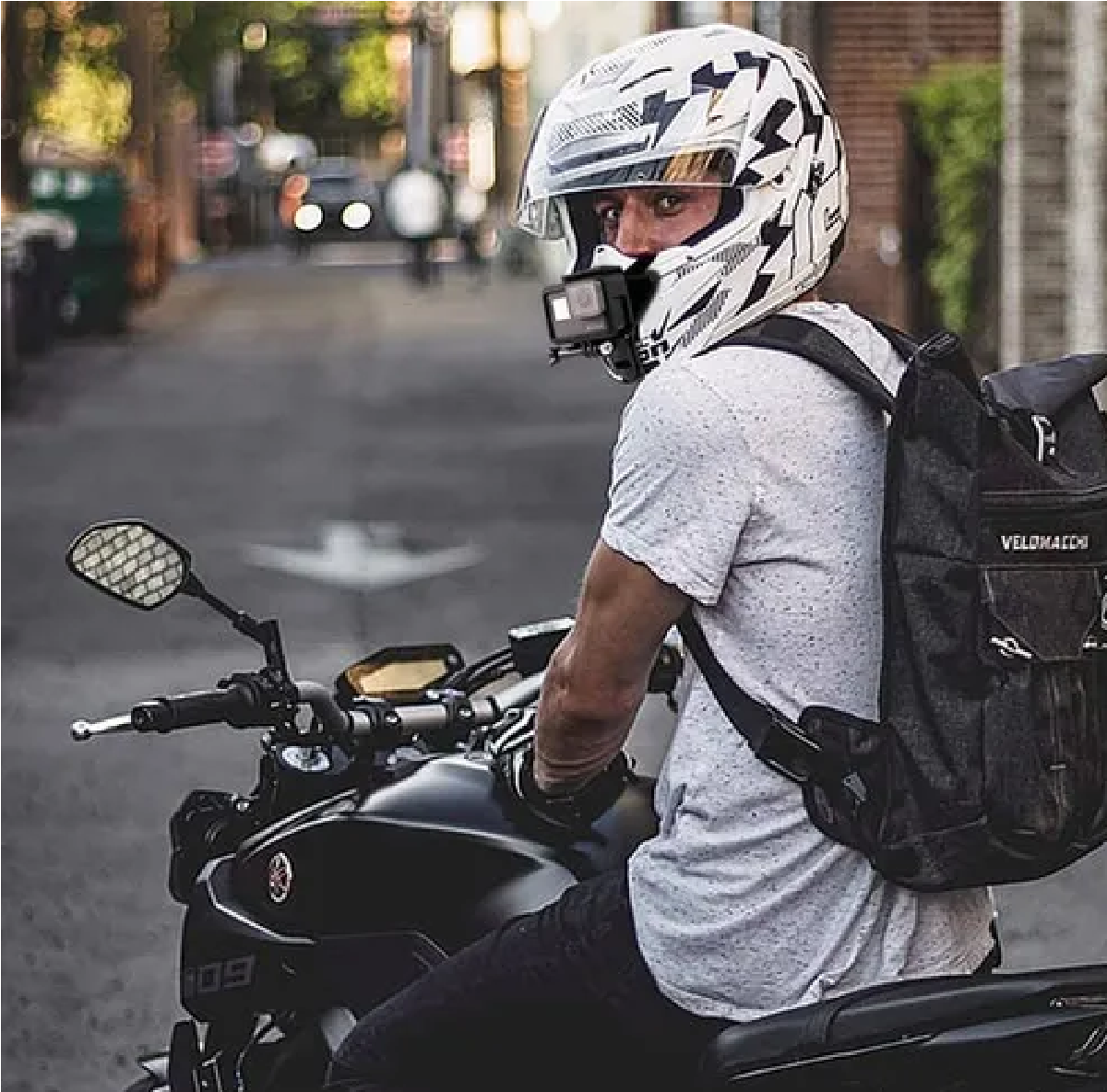 Montura De Casco Gopro Hero 9 /8/7/6/5/4/3 Para Moto Naranja