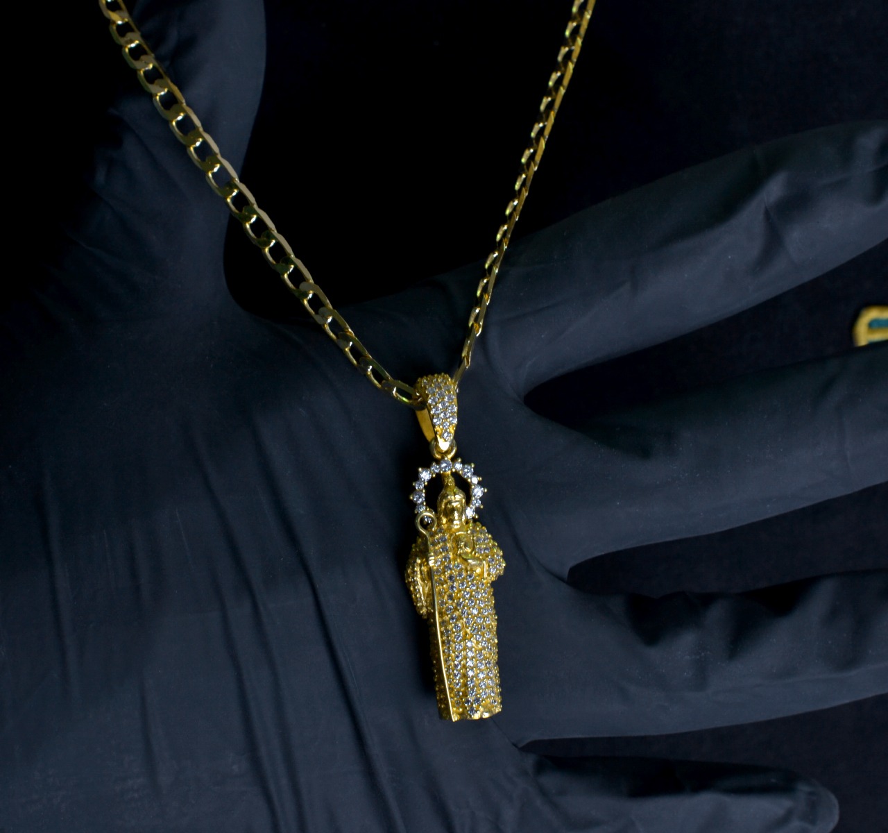 Dije San Judas Tadeo Oro Sólido 10k | Amarillo + Cadena