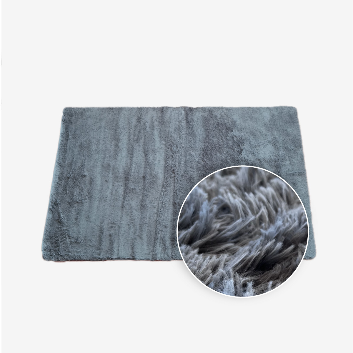 Tapete Sala Tipo Shag 200x160cm Pelo Largo Suave Gris