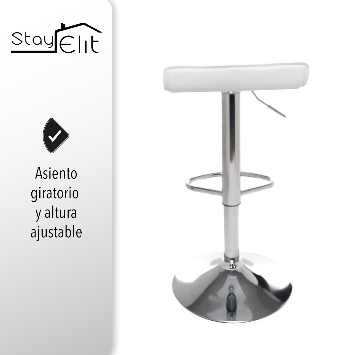 Set Juego De 2 Bancos Para Barra De Cocina Giratorios Elegante Altura  Ajustable