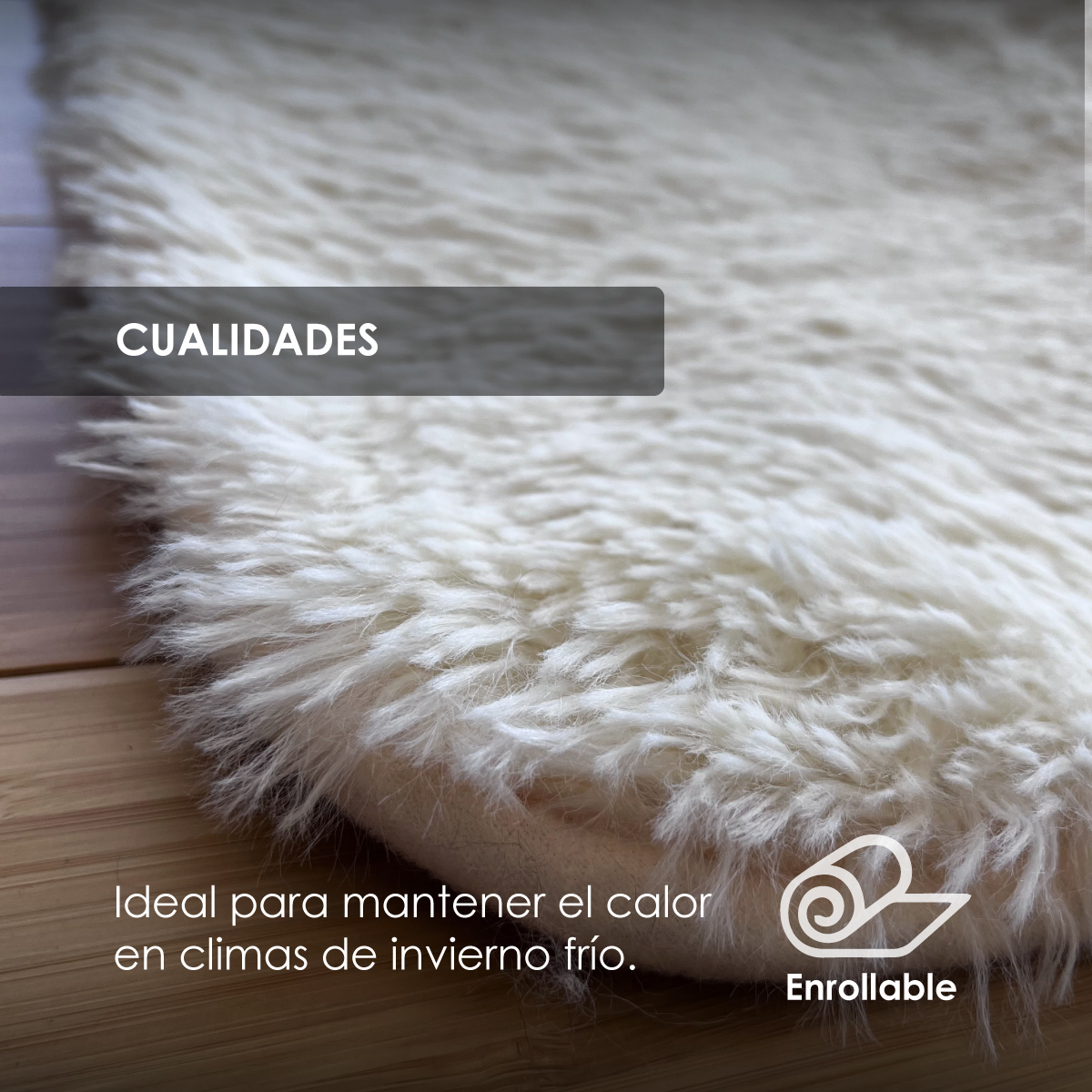 Tapete Sala Tipo Shag 200x160cm Pelo Largo Suave Crema