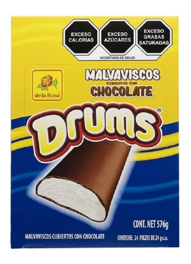 Drums malvavisco cubierto de chocolate de la rosa 24piezas