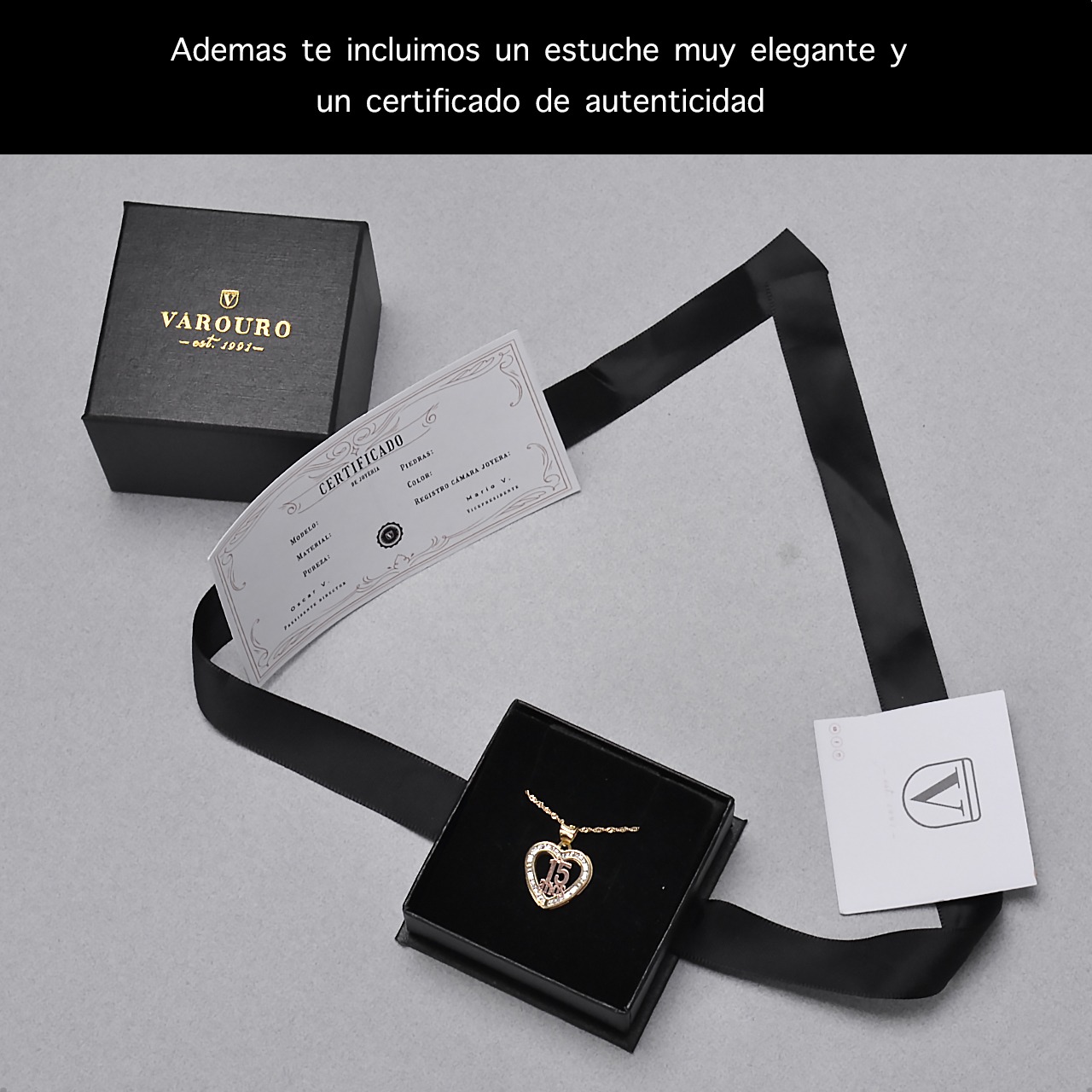 Dije 15 Años Corazón Dije Con Cadena 50cm Oro 10k