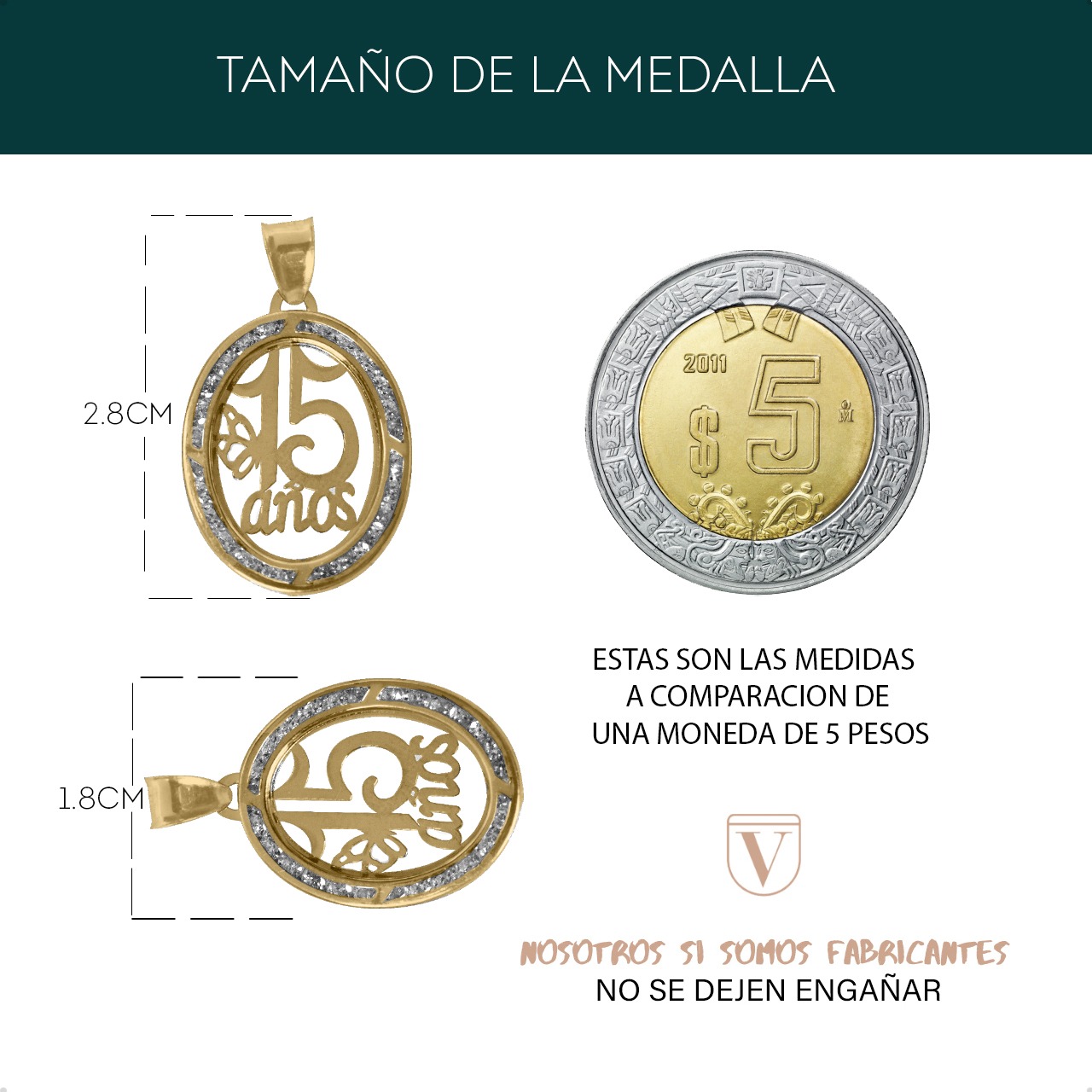 Dije 15 Años Mariposa Dije Con Cadena 50cm Oro 10k