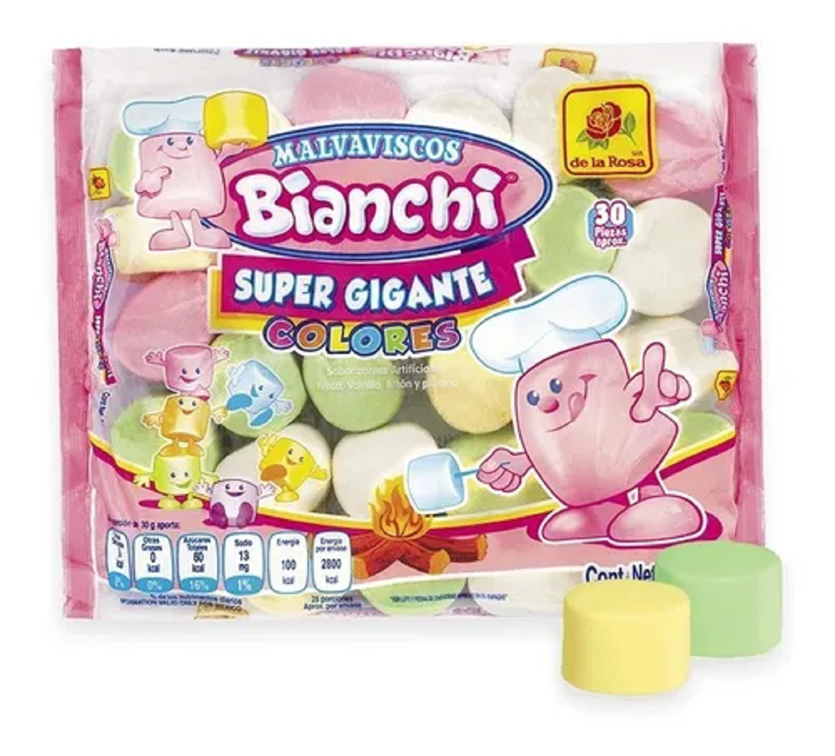 Bianchi bombon super gigante de colores 30 piezas 840g.