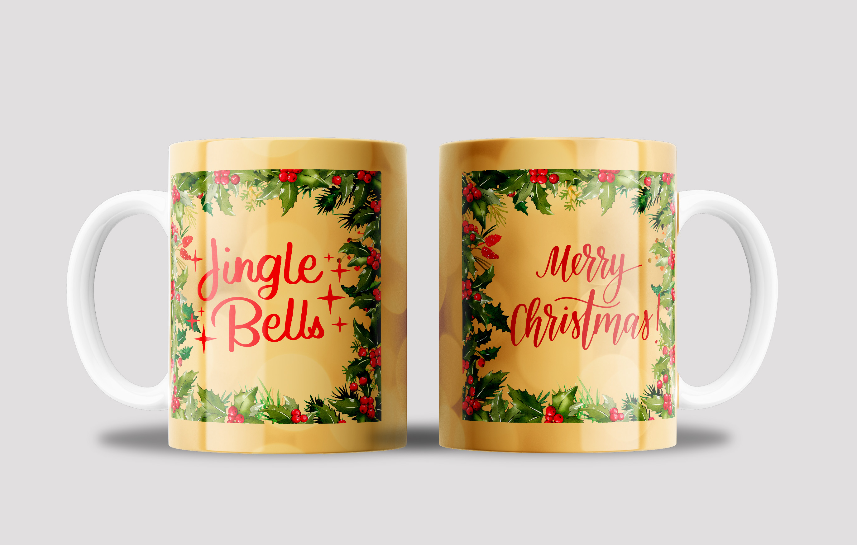 Juego de 2 Tazas Navideñas Jingle Bells Merry Christmas