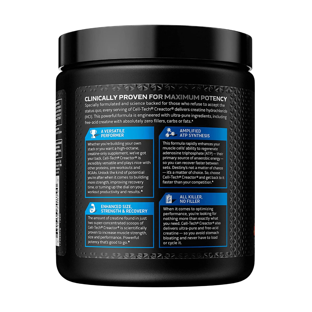 Creatina HCI MuscleTech Creactor Creatine HCI 269g 120 Serv. - Ponche de Frutas