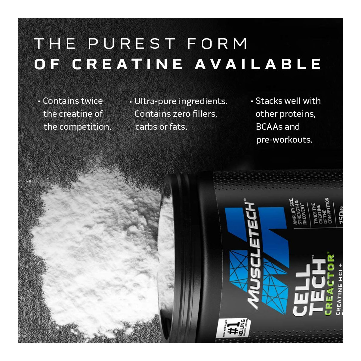 Creatina HCI MuscleTech Creactor Creatine HCI 269g 120 Serv. - Ponche de Frutas