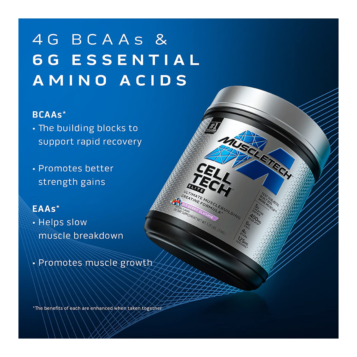 Sistema de Creatina Muscletech Cell Tech Elite 594g 20 Serv. - Icy Berry Slushie