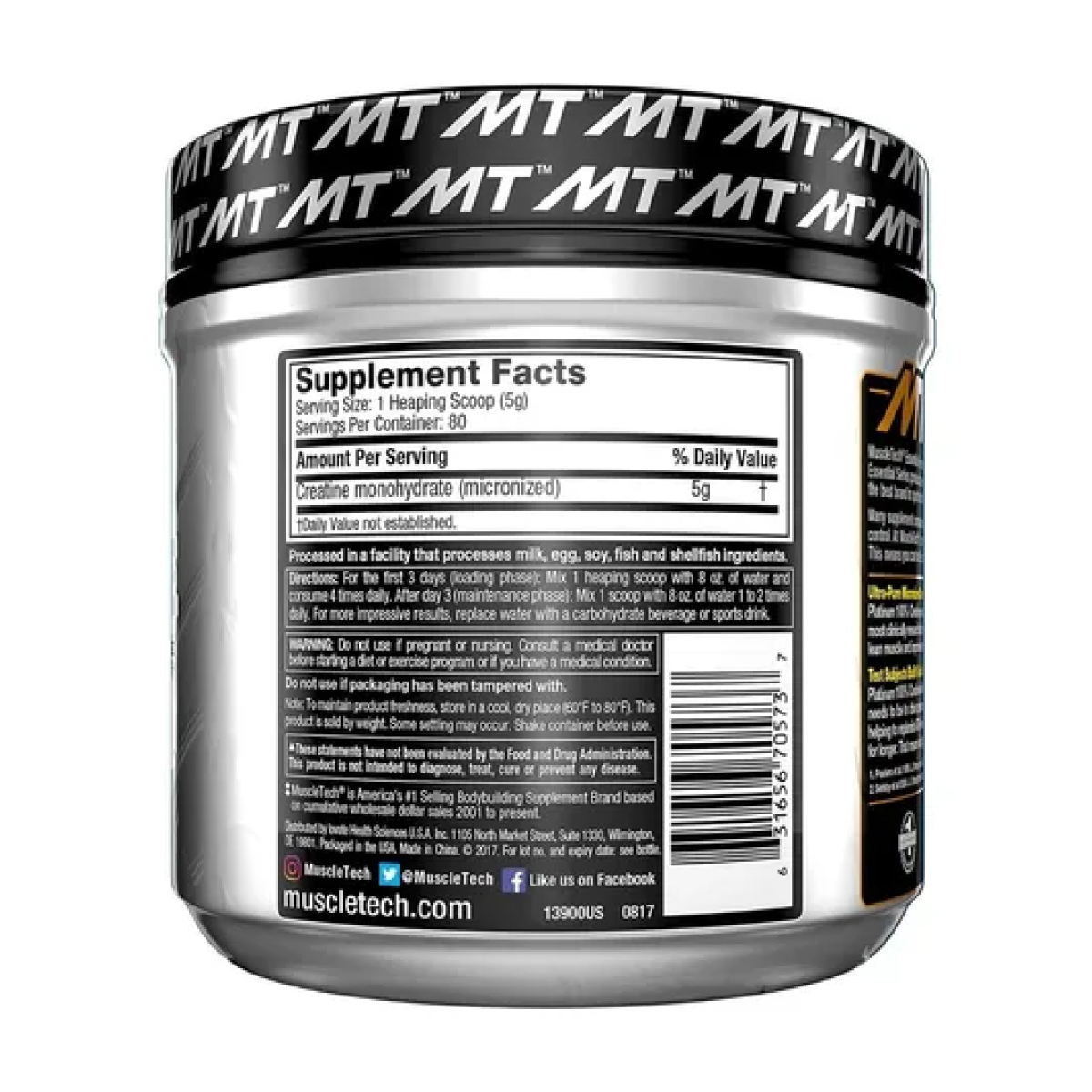 Creatina Muscletech Platinum 100% Creatine 400g 80 Serv.