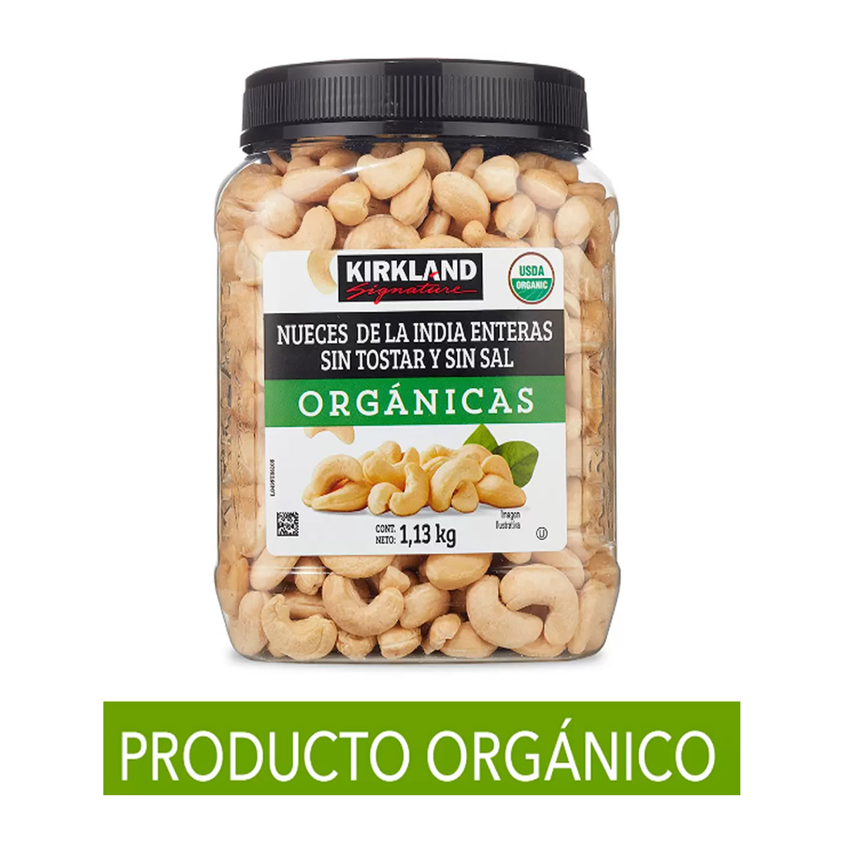 Nueces de la India Orgánicas sin Tostar sin Sal Kirkland 1.13kg