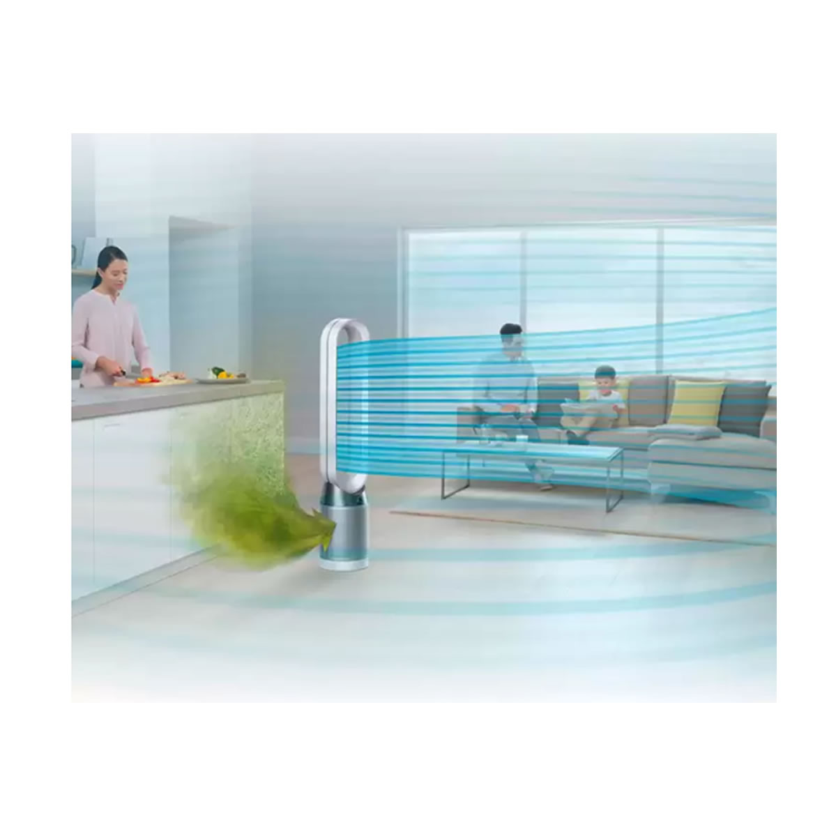 Purificador con Pantalla LCD 2 en 1 Purifica y Ventila Dyson