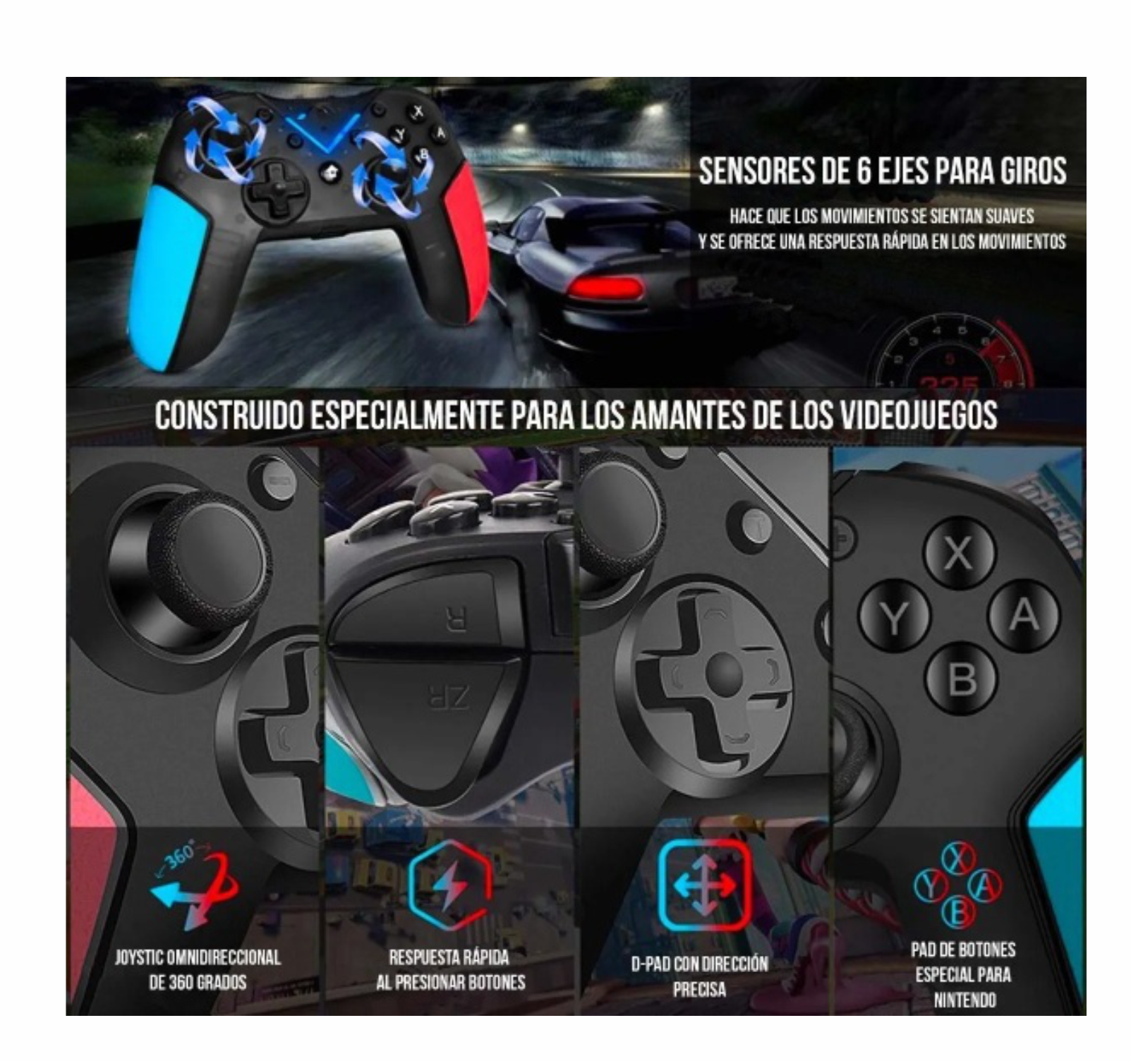 Control Joystick Inalámbrico Para Nintendo Switch Pc Celular