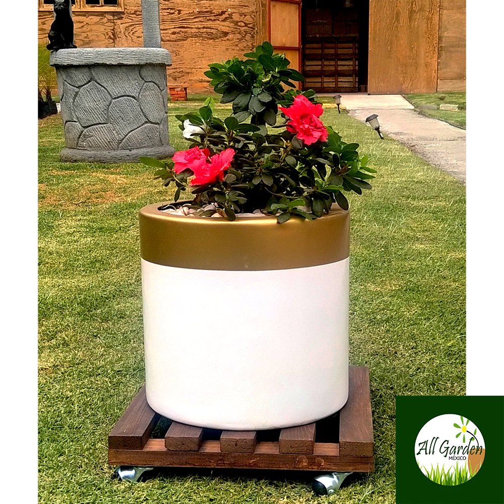 Base de Madera para Macetas All Garden MX Modelo Base Móvil Mediano*