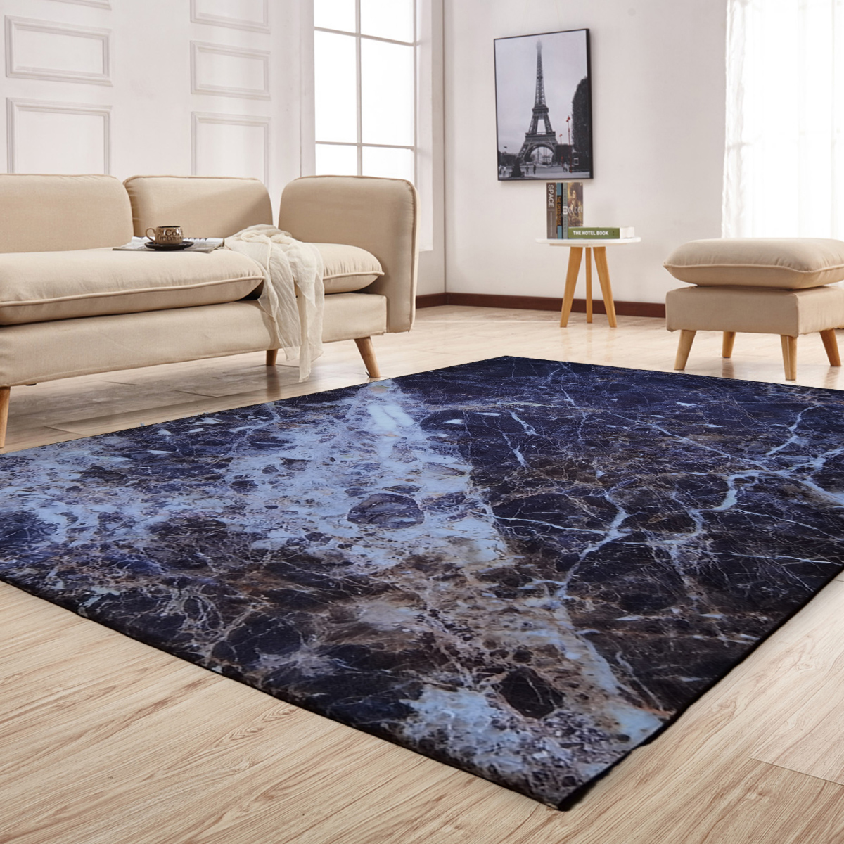 Tapete Sala Estilo Nórdico 200x160 Cm Suavidad Elegancia Marmol