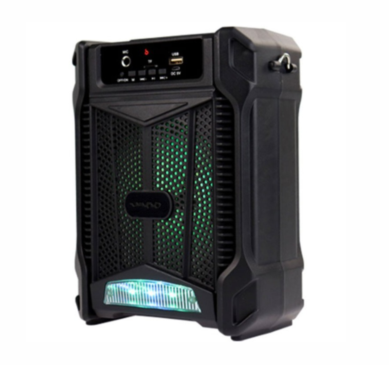 Bocina bluetooth 6 pulgadas Luz Led RGB Radio FM USB SD Microfono bateria recargable y correa 664TL