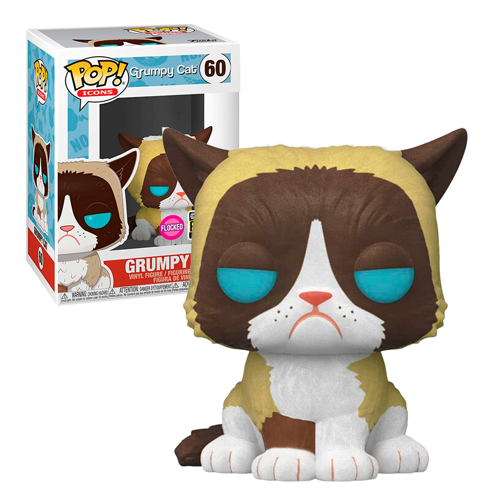 Funko Pop Grumpy Cat #60 Meme Internet Icons Flocked Exclusivo