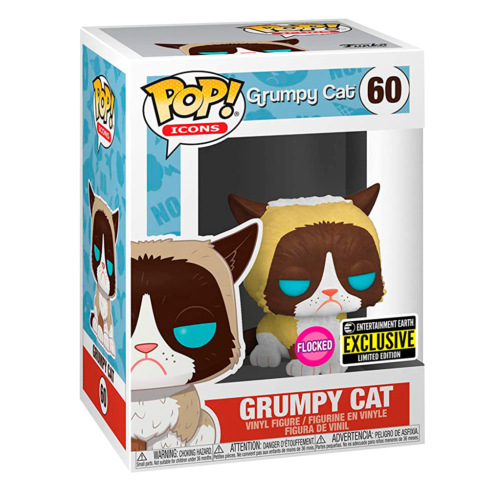 Funko Pop Grumpy Cat #60 Meme Internet Icons Flocked Exclusivo