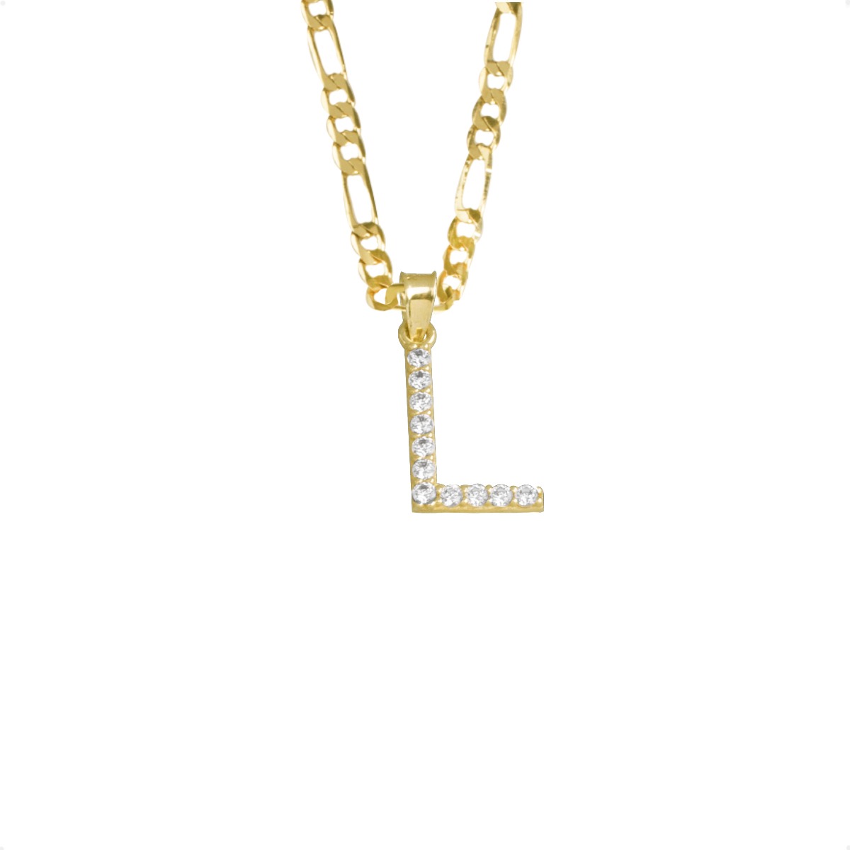 Dije Letra Inicial L | Oro 10k + Cadena Regalo + Estuche
