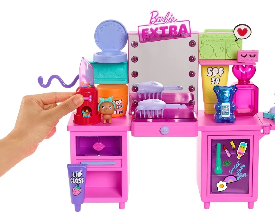 Set De Juego Barbie Extra Tocador Fashion Con Muñeca 
