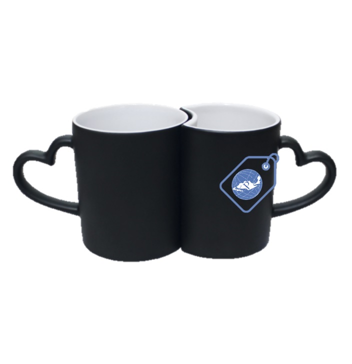 Taza mágica de pareja 11oz, para sublimar (6 pares).