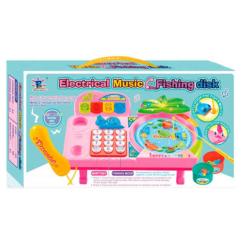 Teléfono Didáctico Luz Sonido Cn Juego De Pesca Juguete Bebe