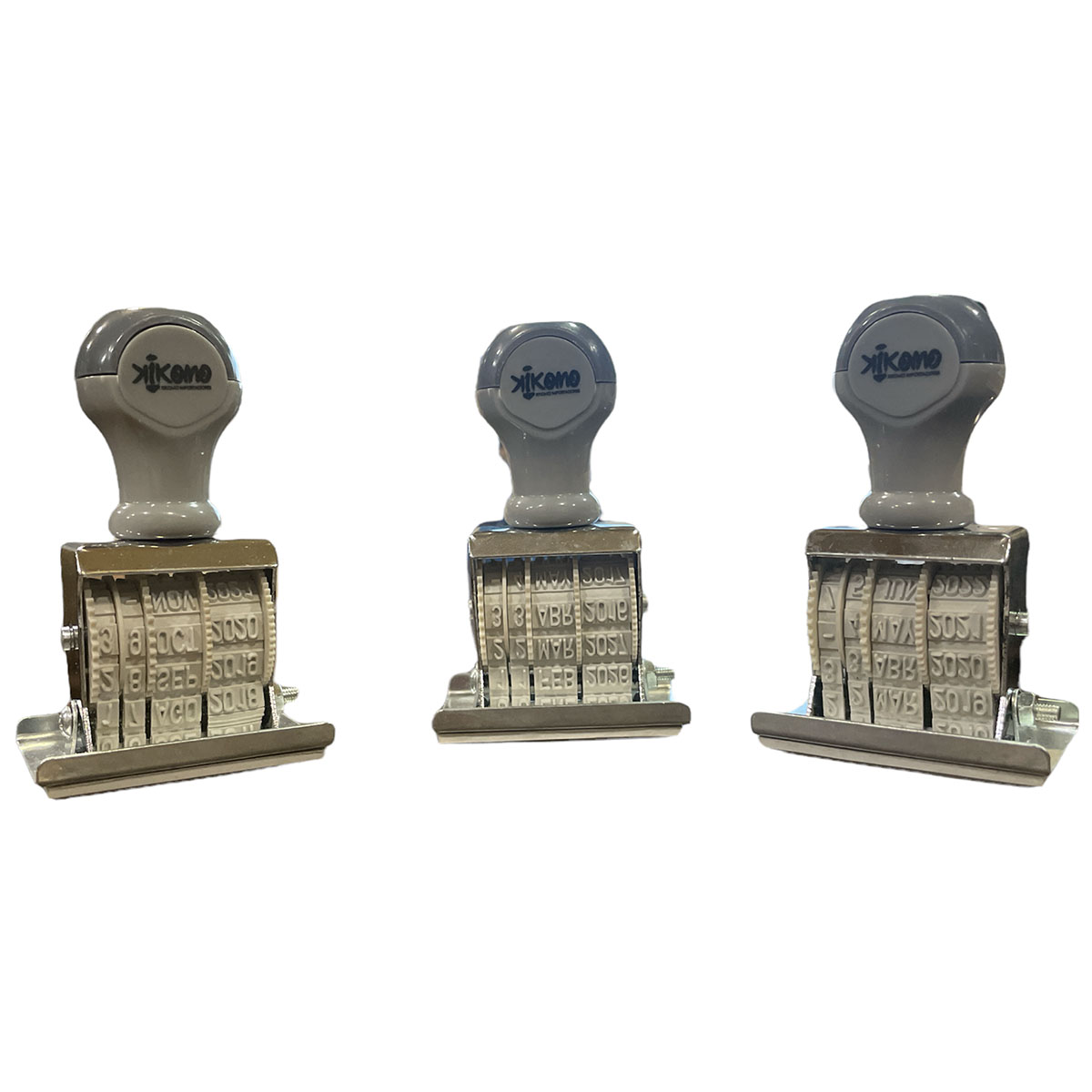 Sello Fechador Con Leyenda Pagado, Recibido, entregado Metalico Excelnte calidad