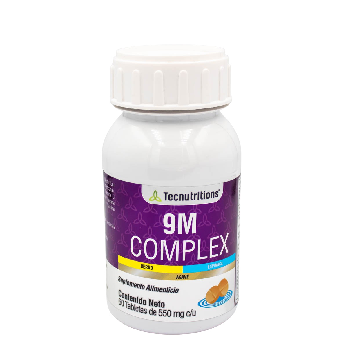 Suplemento alimenticio con aminoácidos, vitaminas y minerales, 9M Complex, 60 tabl