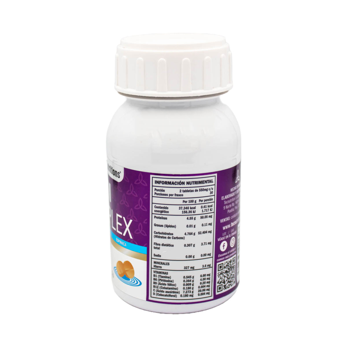 Suplemento alimenticio con aminoácidos, vitaminas y minerales, 9M Complex, 60 tabl