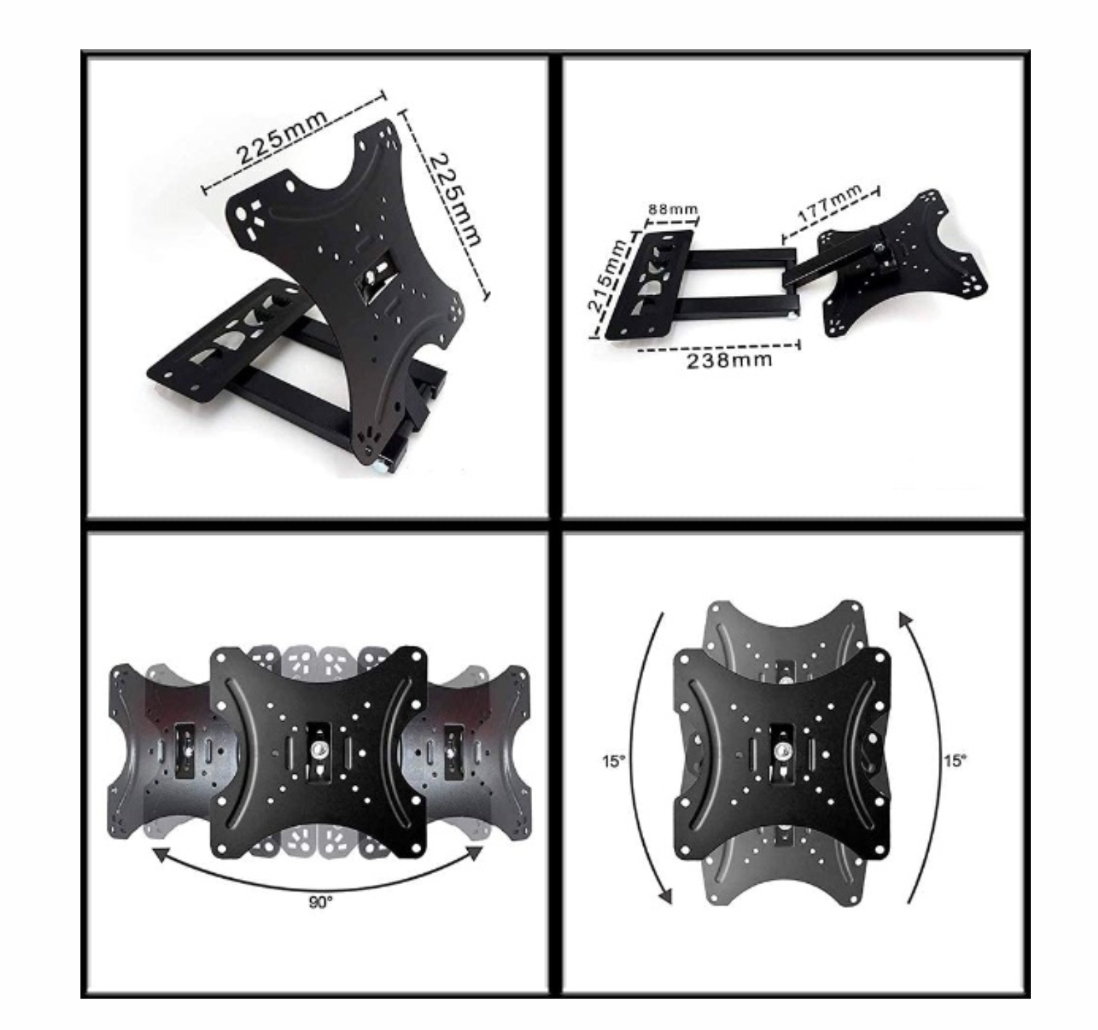 Soporte de TV con Brazo para Pantallas de 17 a 42 Pulgadas soporta hasta 18 KG de Carga, Materiales Reforzado