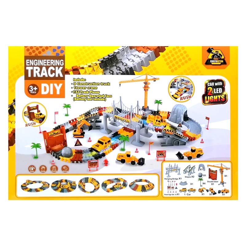 Juguete pista de carrera autos de construccion infantil