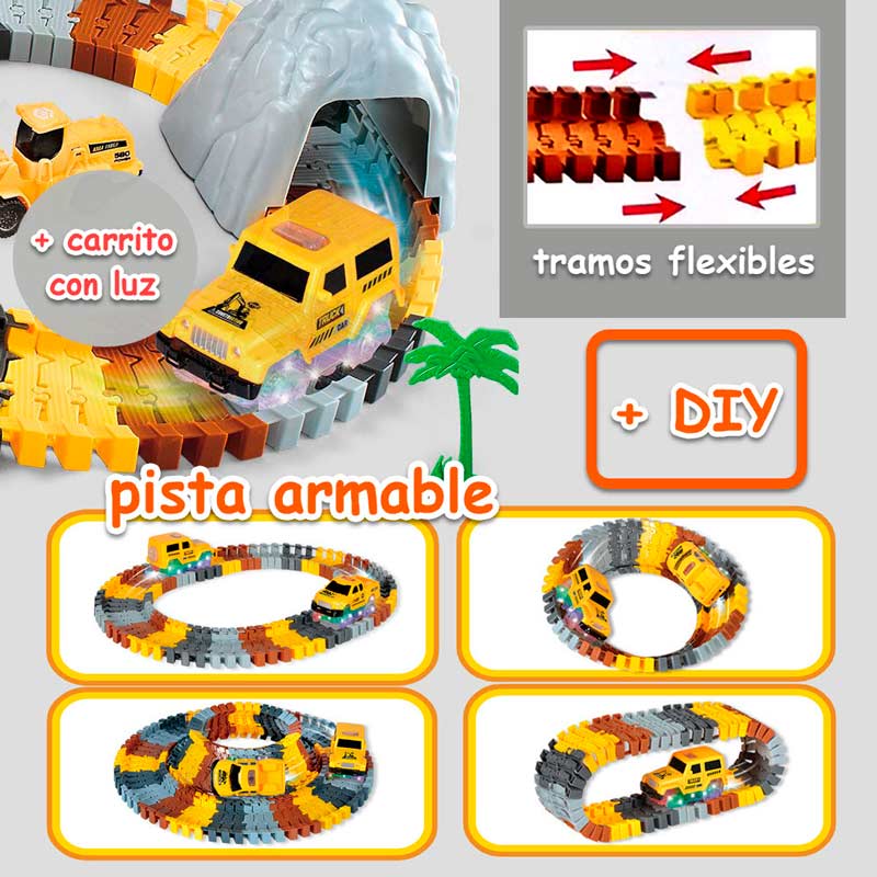 Juguete pista de carrera autos de construccion infantil