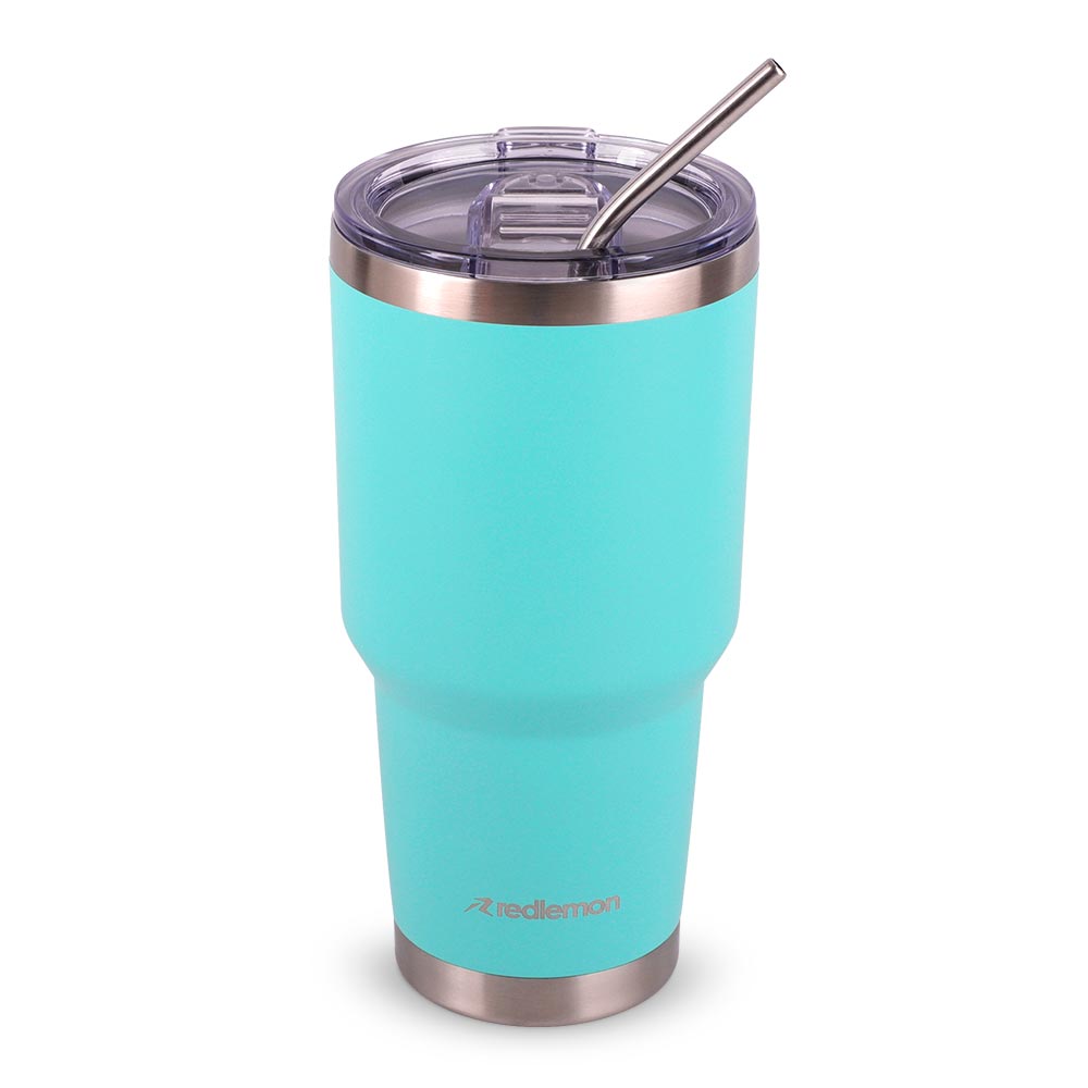 Termo y Vaso Térmico Acero Inoxidable 2 Popotes 800 ml