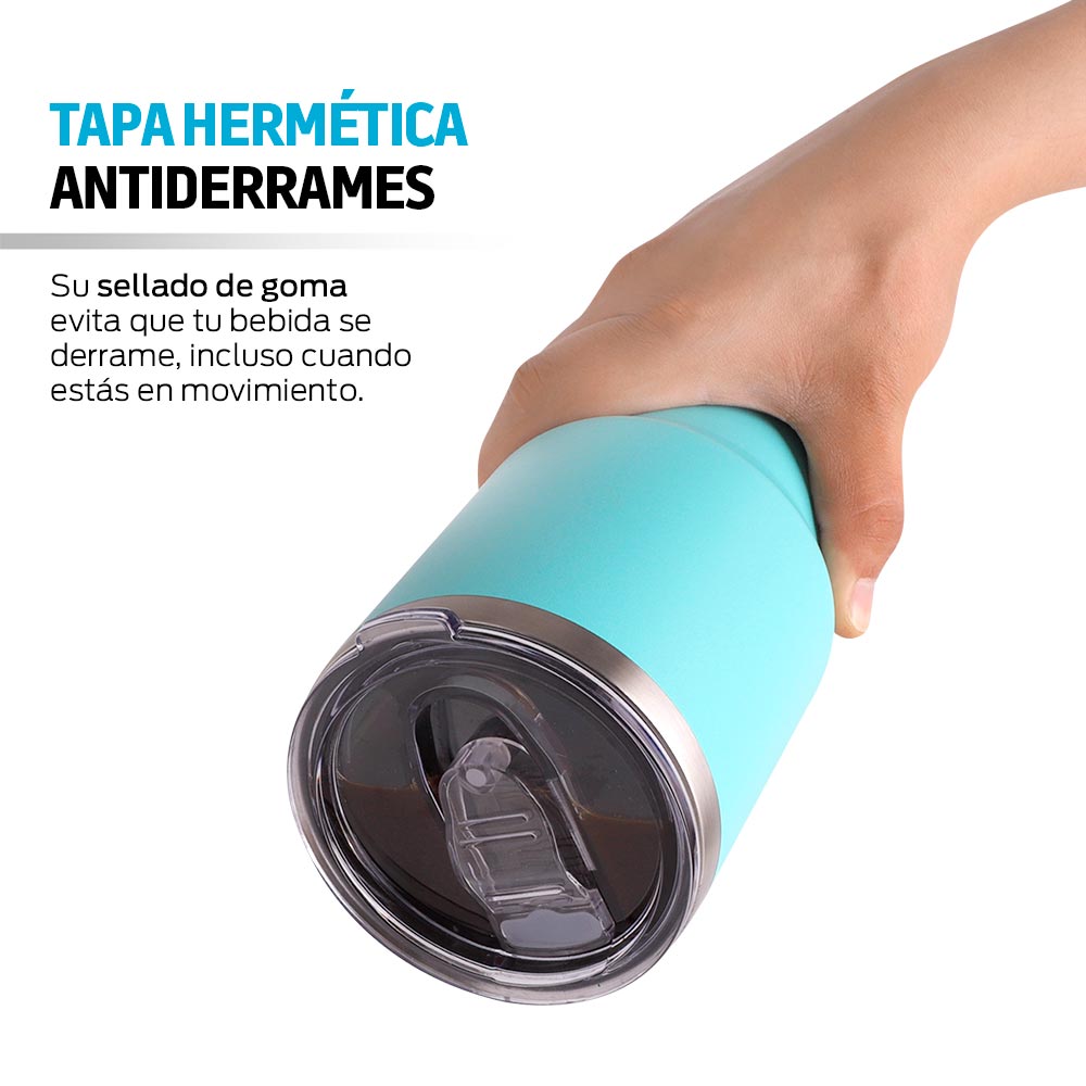 Termo y Vaso Térmico Acero Inoxidable 2 Popotes 800 ml