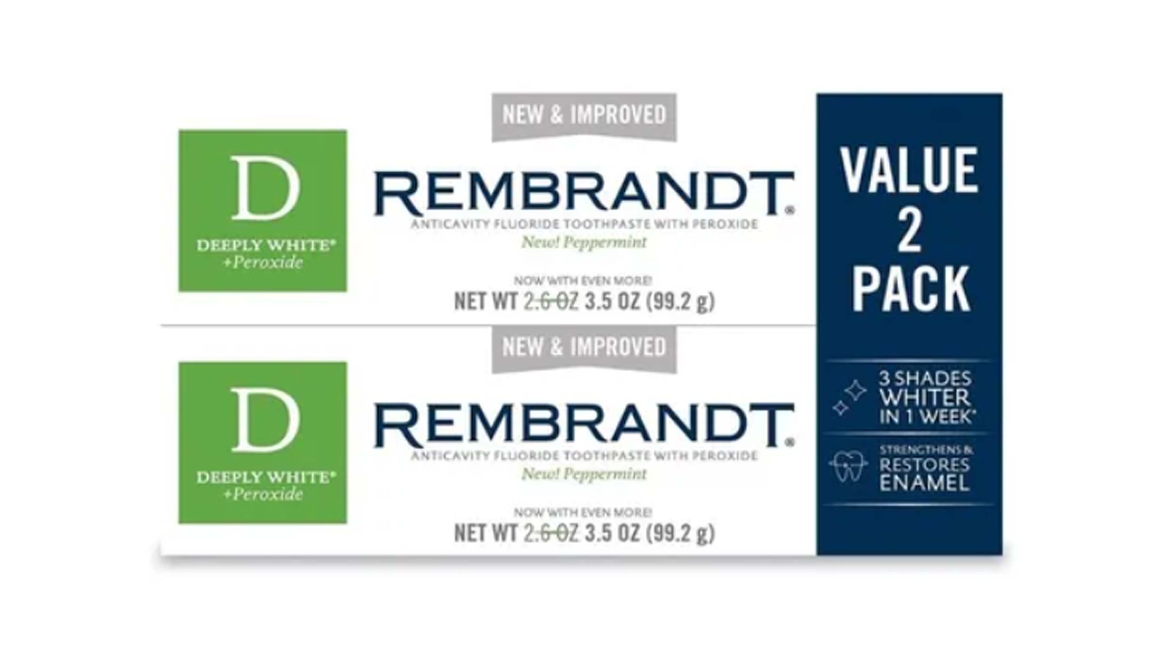Pasta De Dientes Rembrandt Pasta Dental 2 Pack De 2.6 Oz C/u