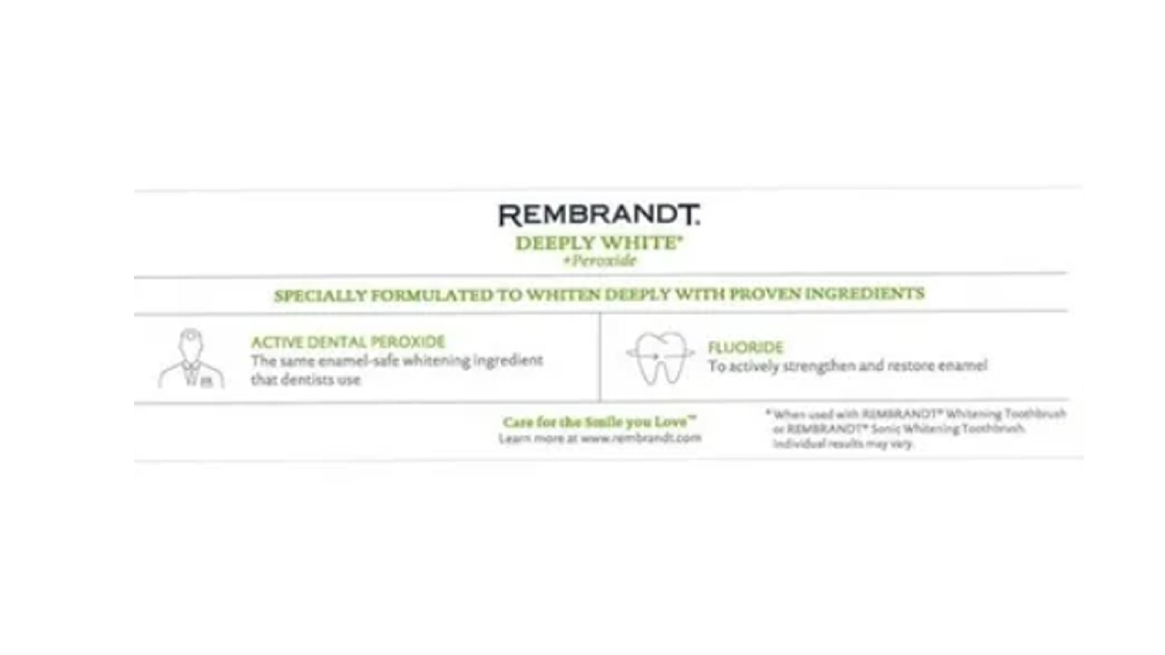 Pasta De Dientes Rembrandt Pasta Dental 2 Pack De 2.6 Oz C/u