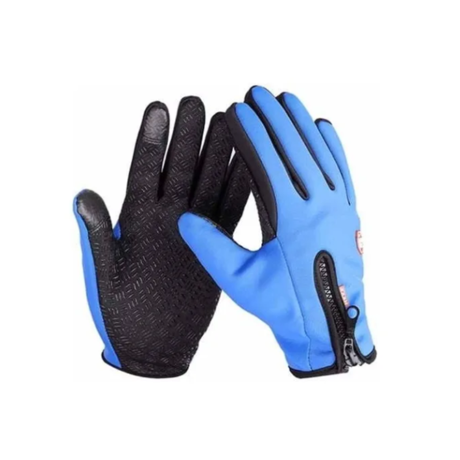 Guantes neopreno tácticos, anti agua touch screen moto AZUL chicos