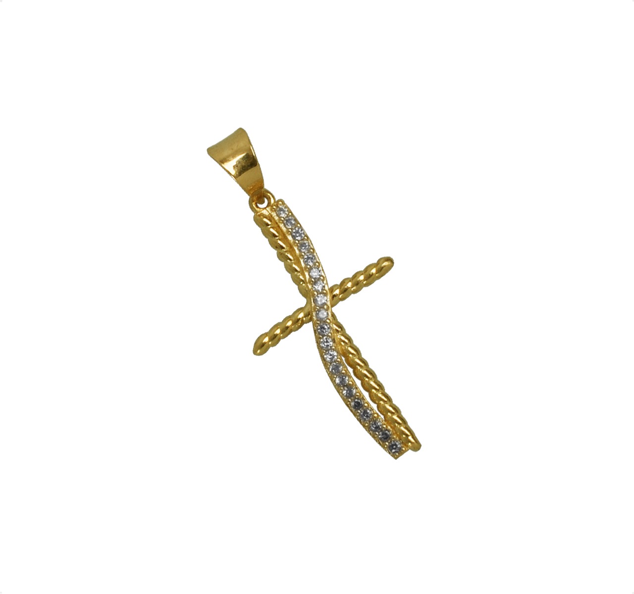 Dije Cruz Brillante Oro 10k Amarillo | Cadena 