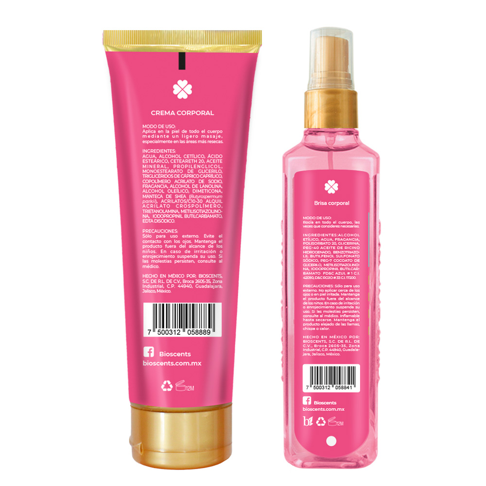 Set Body Mist Y Crema Corporal Bioscents Pink Candy