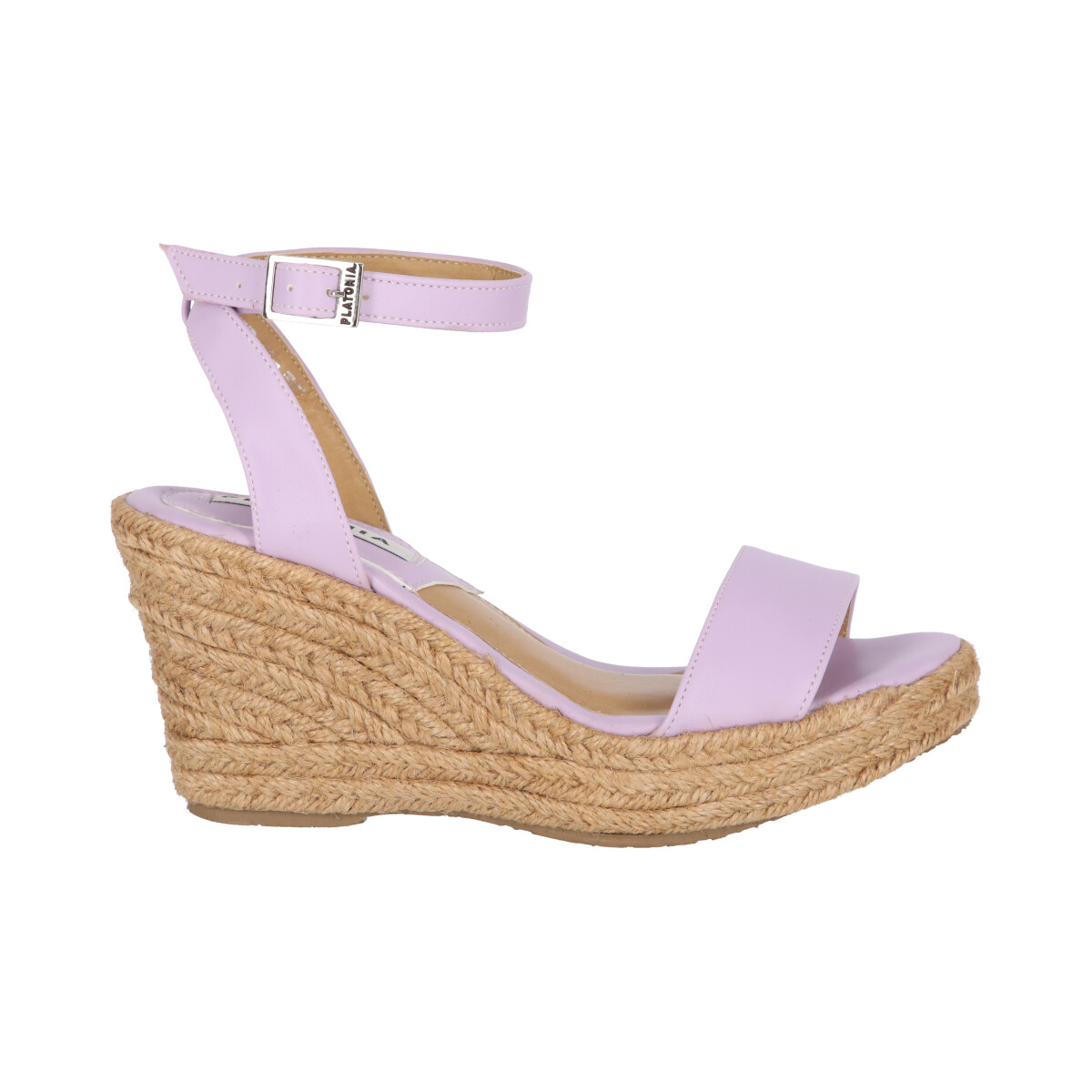Sandalia de Plataforma Yute Con Látigo Ajustable Para Mujer Color Lila